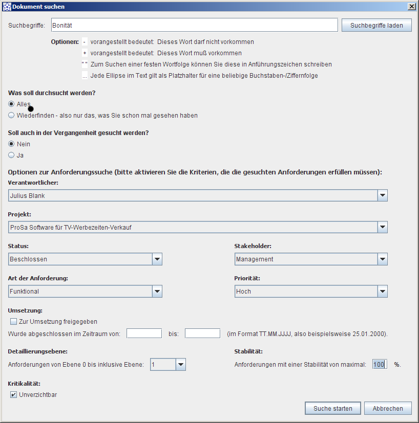 Anforderung